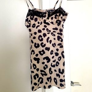 Boohoo leopard print shift dress